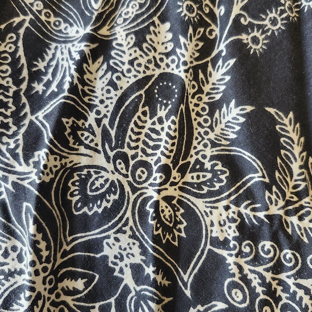 Studio West Boho Folk Bandana Print White Black Cotton Pull On Skirt Sz L - Picture 5 of 10